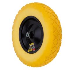 Фото Колесо BudMonster ПУ 4.0х8, желтое, диск черный,...  - Магазин MASMART