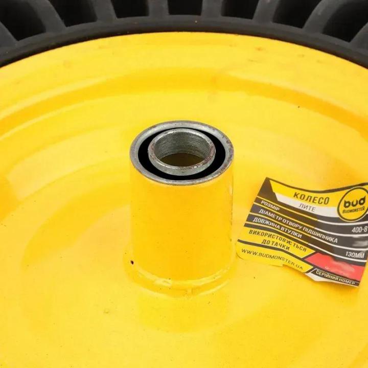 Фото Колесо BudMonster лите посилене 4.0х8, посадковий діаметр 20мм, діаметр колеса 38см, втулка 130мм (01-054)  - Магазин MASMART