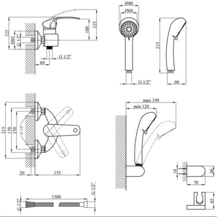 Фото Смеситель для душа Kroner KRP Konstante-C050  - Магазин MASMART