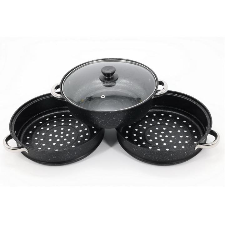 Фото Каструля-пароварка з кришкою 3-рівнева A-PLUS 28см (2068)  - Магазин MASMART