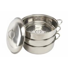 Фото Кастрюля-пароварка с крышкой 3-уровневая A-PLUS 28см (0379)  - Магазин MASMART