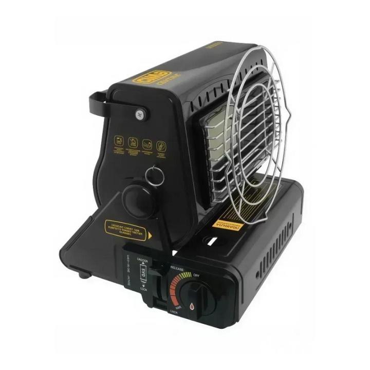 Фото Портативный газовый обогреватель-плита 2в1 СИЛА Комфорт с пьезоподжигом и переходником (81147/960503) - Магазин MASMART