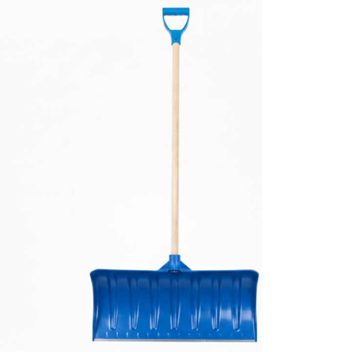Фото Лопата для снега пластиковая Горизонт 65х28см с ручкой и рукояткой  - Магазин MASMART
