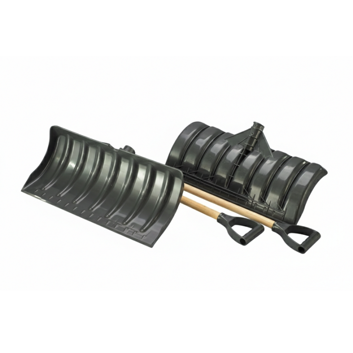 Фото Лопата для снігу пластикова Горизонт 65х28см з держаком та ручкою  - Магазин MASMART