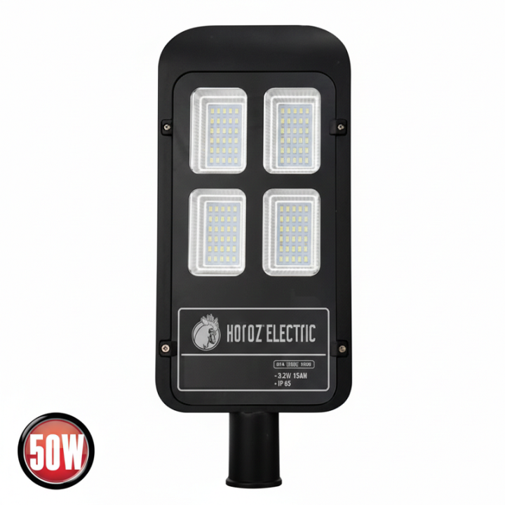 Фото Консольный светильник с солнечной панелью Horoz Electric LAGUNA-50 50W 6400K 950Lm IP65  - Магазин MASMART