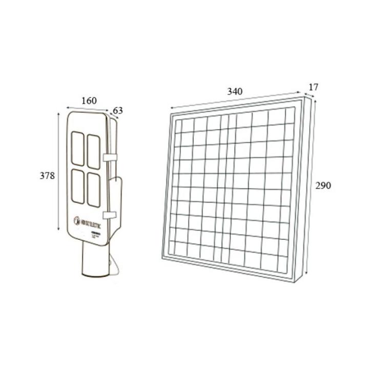 Фото Консольный светильник с солнечной панелью Horoz Electric LAGUNA-50 50W 6400K 950Lm IP65  - Магазин MASMART