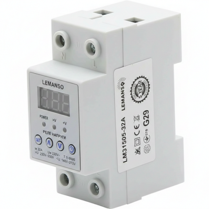 Фото Реле напруги однофазне Lemanso LM31505-32A - Магазин MASMART