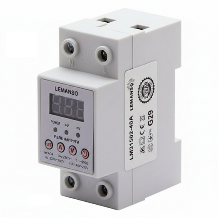 Фото Реле напруги однофазне Lemanso LM31502-40A - Магазин MASMART