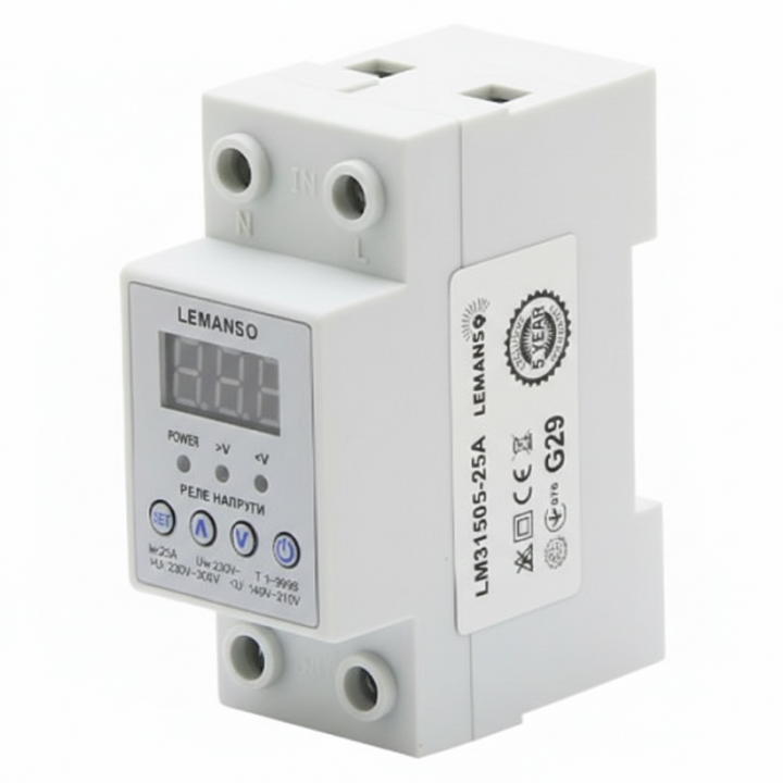 Фото Реле напряжения однофазное Lemanso LM31505-25A - Магазин MASMART