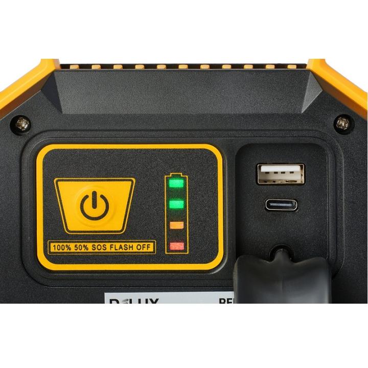 Фото Прожектор LED переносной аварийный Delux REL-100 (3.7V 2200mAh) LED COB 10W 6500K IP54  - Магазин MASMART