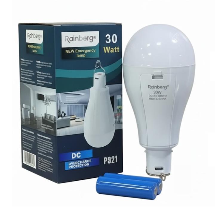 Фото Лампа акумуляторна LED Emergency Rainberg 30W E27 з гачком - Магазин MASMART