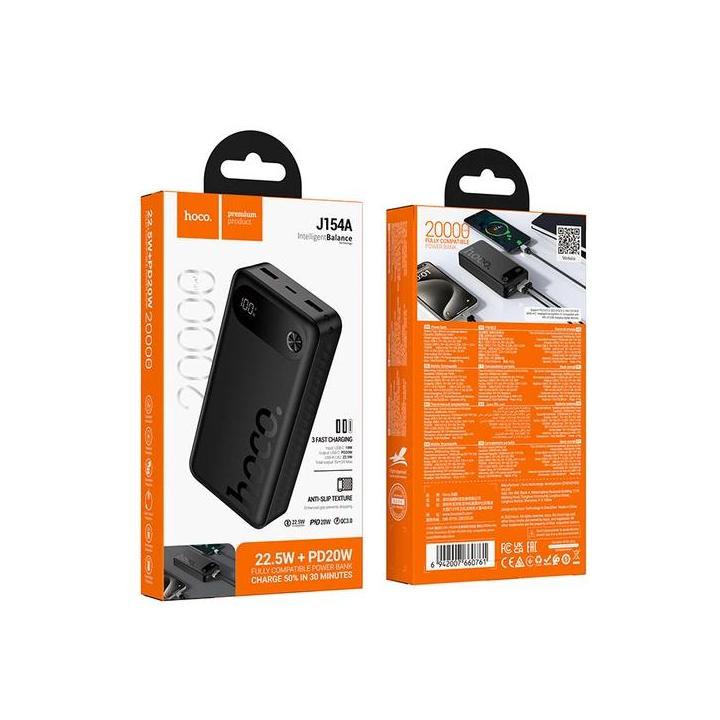 Фото Повербанк 20000mAh Hoco J154A PD20W+22.5W Black  - Магазин MASMART