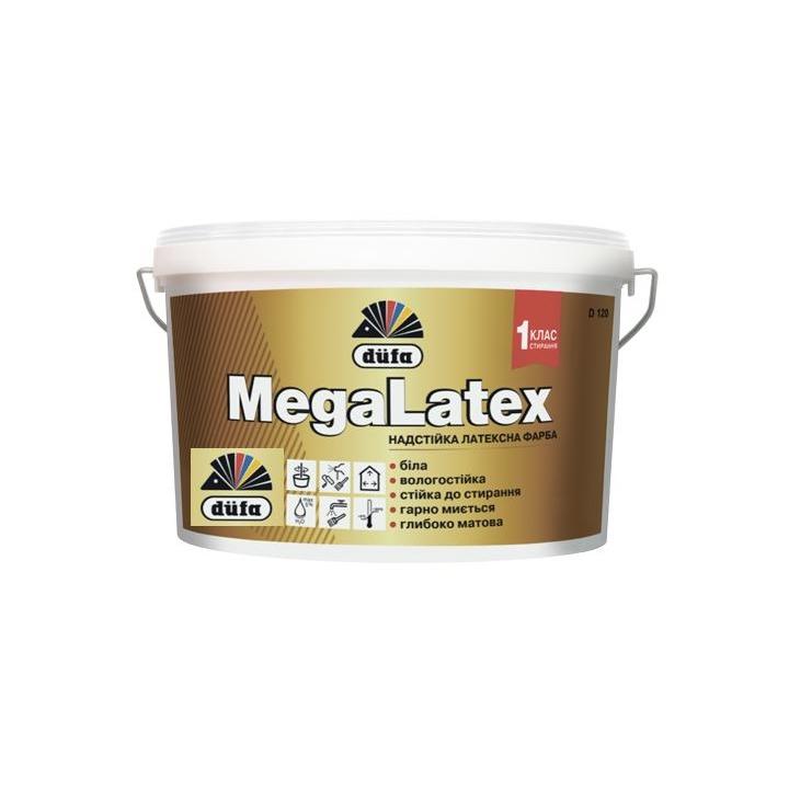 Фото Фарба інтер'єрна надстійка латексна Dufa MegaLatex D120 14кг - Магазин MASMART