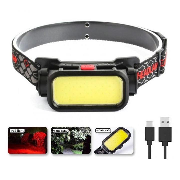 Фото Ліхтар налобний акумуляторний Bailong BL-008 1LED white + red, 4 режима, ЗУ micro USB, Box  - Магазин MASMART