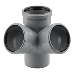 Фото Хрестовина каналізаційна двоплощинна Ø110/110/110х67°...  - Магазин MASMART