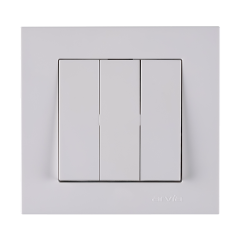 Фото Вимикач триклавішний Arvia Electric Karen білий  - Магазин MASMART