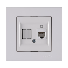 Фото Розетка комп'ютерна Arvia Electric Karen Cat-6 біла  - Магазин MASMART