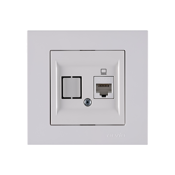 Фото Компьютерная розетка Arvia Electric Karen Cat-6 белая - Магазин MASMART