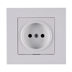 Фото Розетка одинарная без заземления Arvia Electric Karen белая  - Магазин MASMART