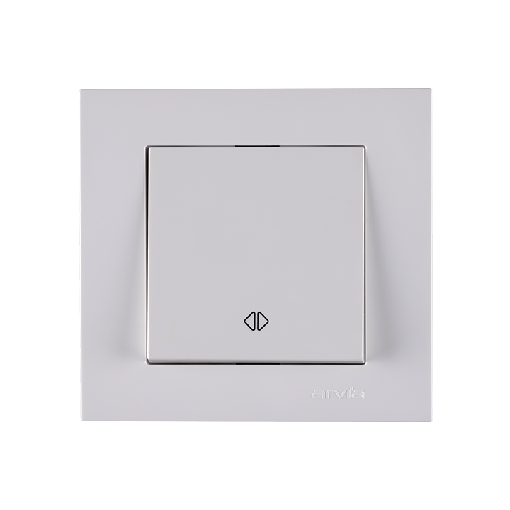 Фото Вимикач одноклавішний перехресний Arvia Electric Karen білий - Магазин MASMART