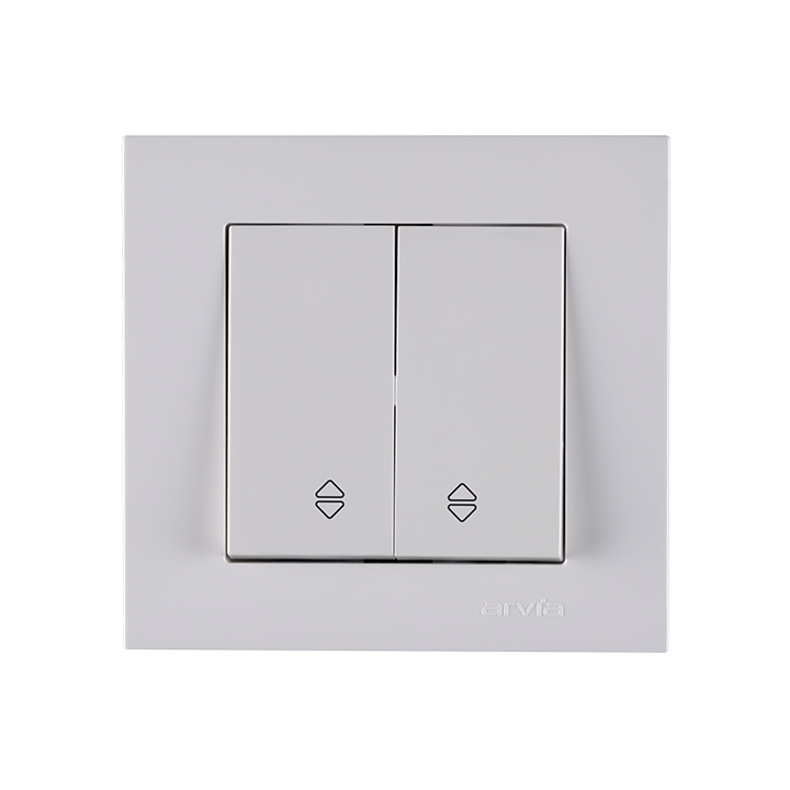 Фото Выключатель двухклавишный проходной Arvia Electric Karen белый - Магазин MASMART