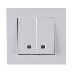 Фото Выключатель двухклавишный с подсветкой Arvia Electric...  - Магазин MASMART