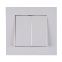 Фото Вимикач двоклавішний Arvia Electric Karen білий  - Магазин MASMART