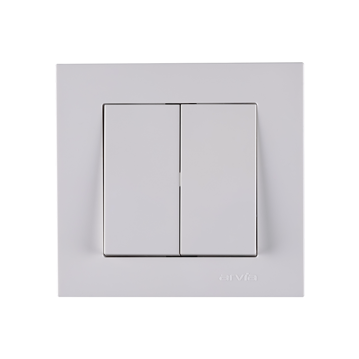 Фото Выключатель двухклавишный Arvia Electric Karen белый - Магазин MASMART