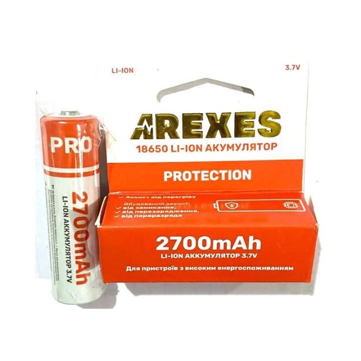 Фото Аккумулятор Arexes Li-ion 18650 3.7v 2700mah с защитой - Магазин MASMART