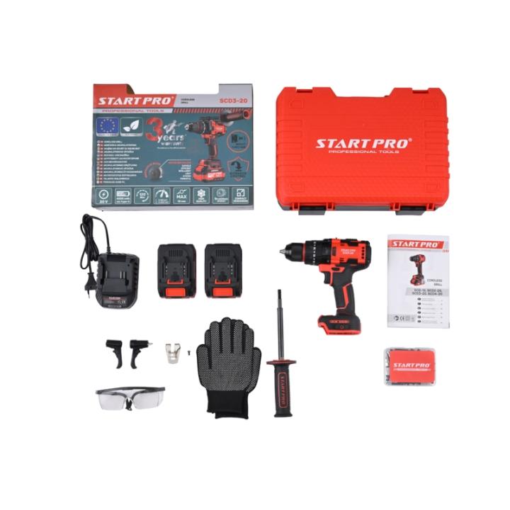 Фото Шуруповерт акумуляторний Start Pro SCD3-20 BRUSHLESS  - Магазин MASMART