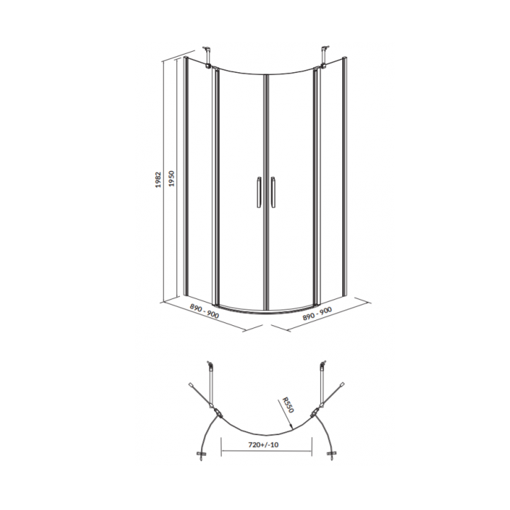 Фото Душевая кабина Cersanit Moduo 90x90x195см S162-010  - Магазин MASMART