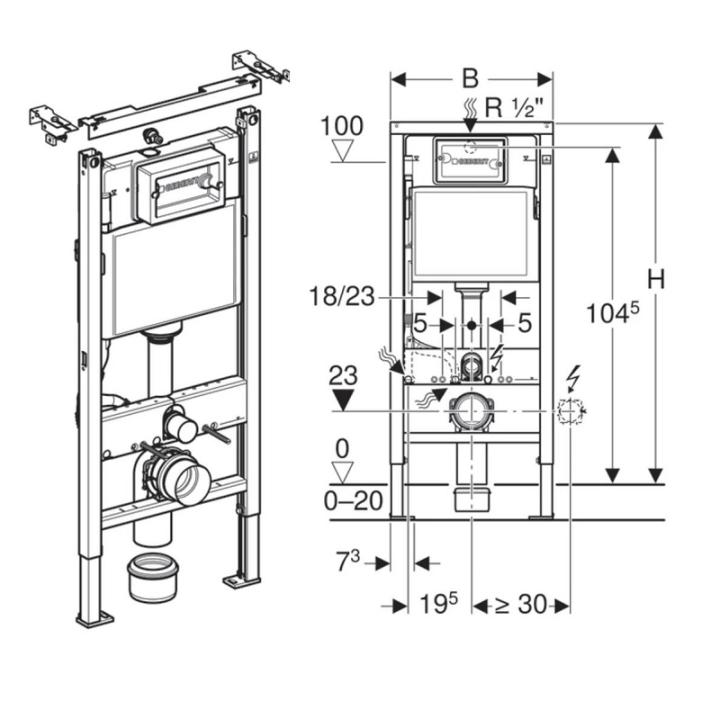 Фото Комплект инсталляции Geberit Duofix с унитазом Volle Cante Rimless (458.103.00.1+1312.151000)  - Магазин MASMART