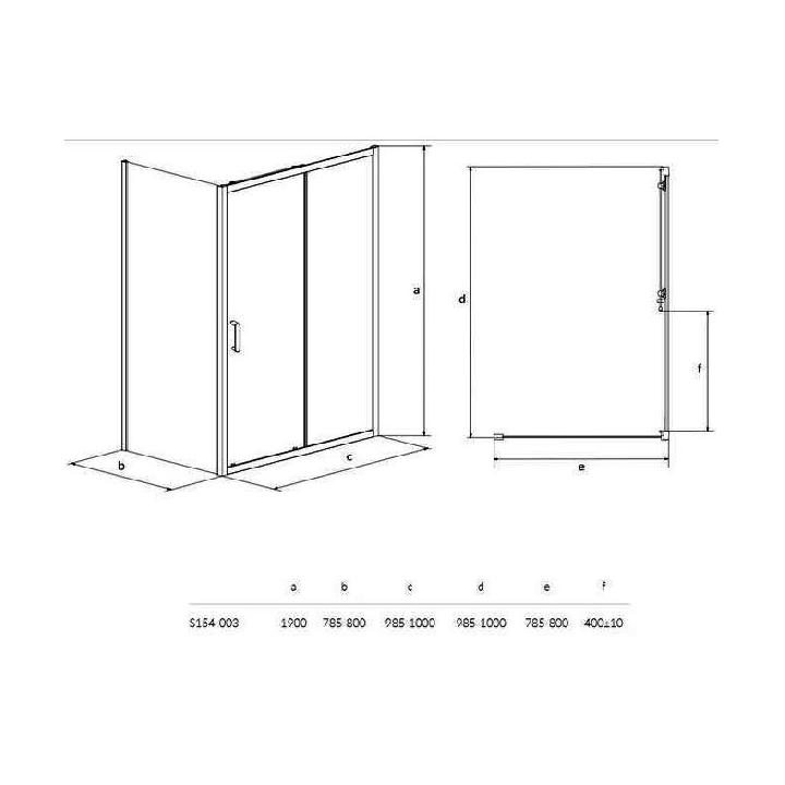 Фото Душова кабіна Cersanit ZIP 100х80см S154-003  - Магазин MASMART