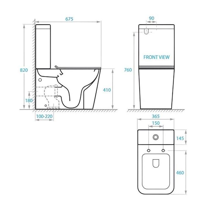 Фото Компакт Koller Pool Kvadro з сидінням Soft-close та бачком  - Магазин MASMART