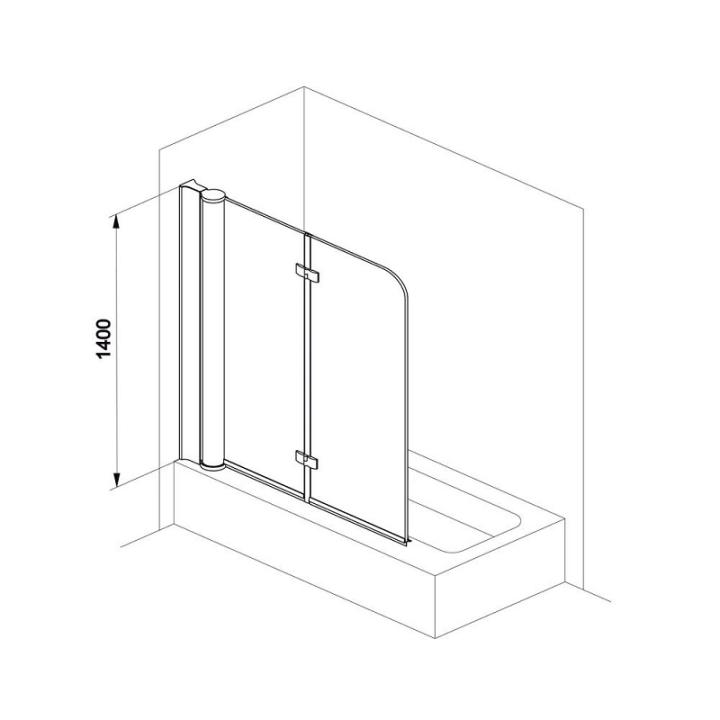 Фото Шторка для ванни Koller Pool QP97 двоелементна 115х140см  - Магазин MASMART