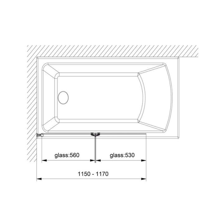 Фото Шторка для ванни Koller Pool QP97 двоелементна 115х140см  - Магазин MASMART