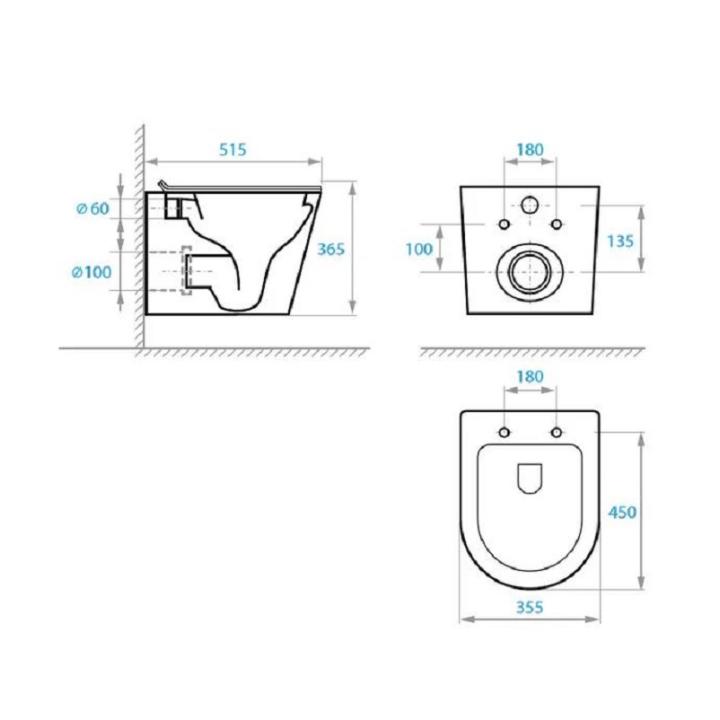 Фото Компакт подвесной Koller Pool Orion с сиденьем Soft-close и системой смыва Tornado OR-0515-RQ3  - Магазин MASMART