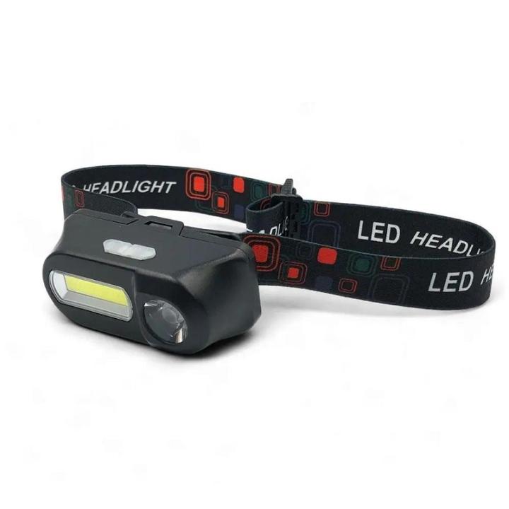 Фото Фонарь налобный аккумуляторный KX-1804 XPE+COB 1x18650 ЗУ Type-C  - Магазин MASMART