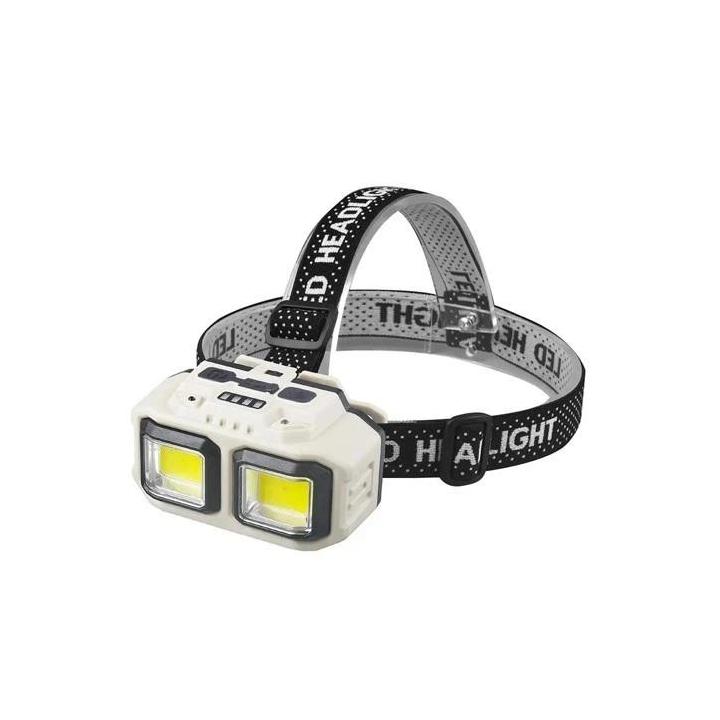 Фото Ліхтар наголовний акумуляторний з датчиком руху HX-816S 2COB(white+red) Motion Sensor Waterproof 1x18650 ЗУ Type-C Box - Магазин MASMART