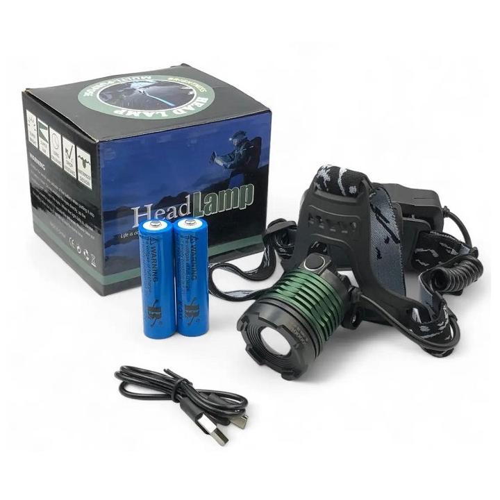 Фото Фонарь наголовный аккумуляторный Police BL-2188 T6 с 3 режимами и функцией zoom ЗУ micro USB 2х18650 Box  - Магазин MASMART