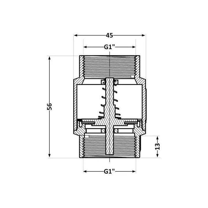 Фото Обратный клапан Thermo Alliance Standart 1"ВВ с латунным штоком (TAS240W25)  - Магазин MASMART