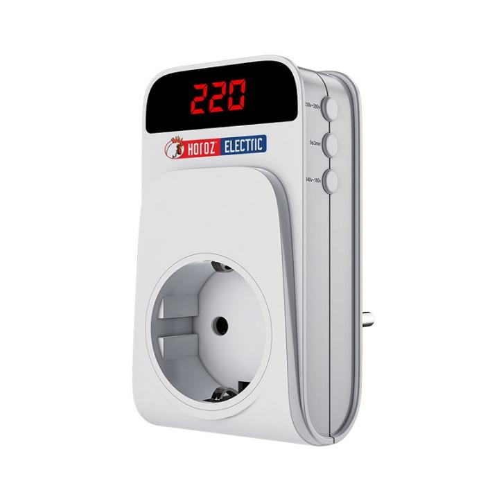Фото Реле напряжения Horoz Electric PROTEX-R 16А 165V-260V в розетку - Магазин MASMART