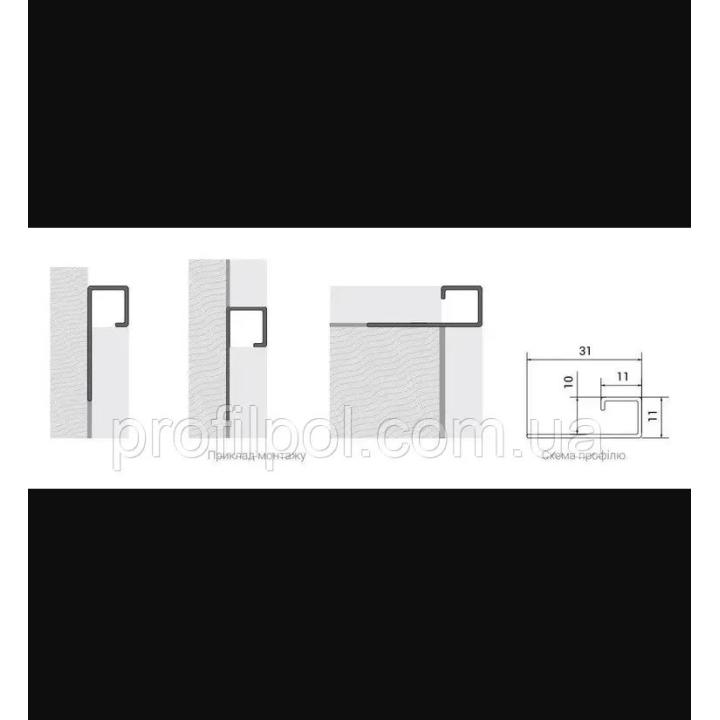 Фото Профіль для плитки АКВ 10 алюмінієвий квадратний 2,7 м срібло матове (куб / 11х31 мм)  - Магазин MASMART