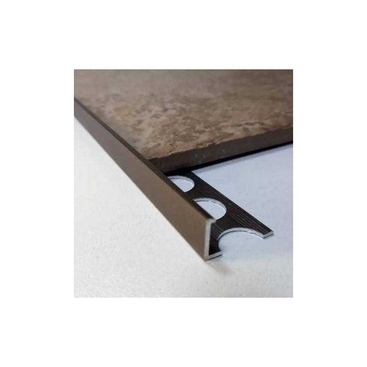 Фото Профіль для плитки АП 10 алюмінієвий бронза 2,7 м Г-подібний зовнішній торцевий  - Магазин MASMART