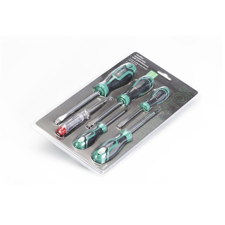 Фото Набор отверток обрезиненных Сила Стандарт 6шт (SL3x75, SL5x100, SL6x125, PH0x75, PH1x100) (300688) - Магазин MASMART