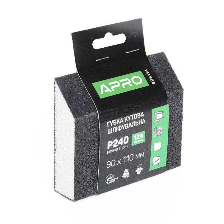 Фото Губка абразивна Apro шліфувальна кутова P240 (AR-828114) трапецевидна - Магазин MASMART