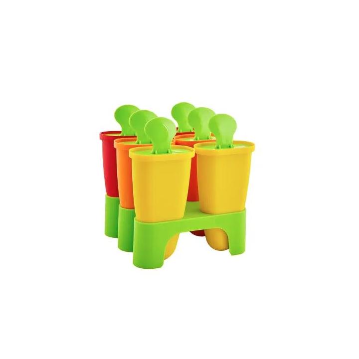 Фото Формы для мороженого 6 шт. х 75 мл с подставкой Алеана (цвет в ассортименте) - Магазин MASMART