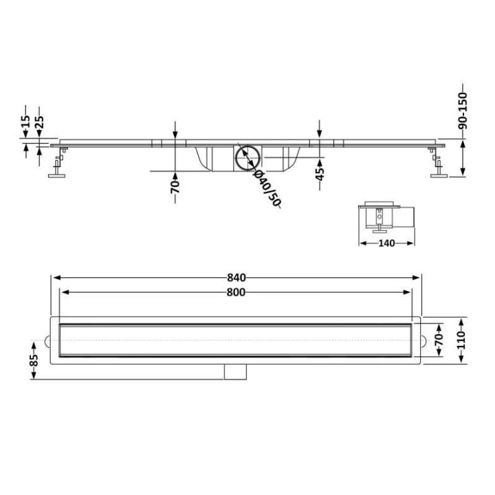 Фото Душевой трап Qtap Taurus Tile800 (45772)  - Магазин MASMART