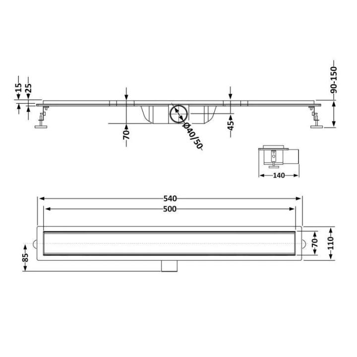 Фото Душевой трап Qtap Taurus Tile500 (46674)  - Магазин MASMART
