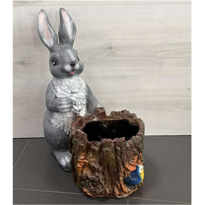 Фото Фігура садова Кроленя з пеньком 40х24х40 см (801)  - Магазин MASMART